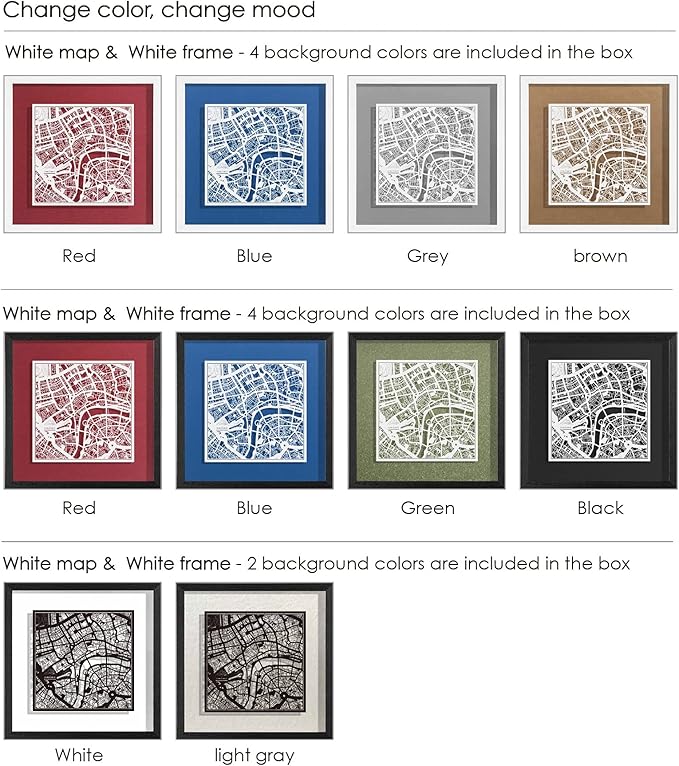 O3 Design Studio Washington D.C. Cut Map Framed, 9x9 inches, Paper Cutting Art - Image 4