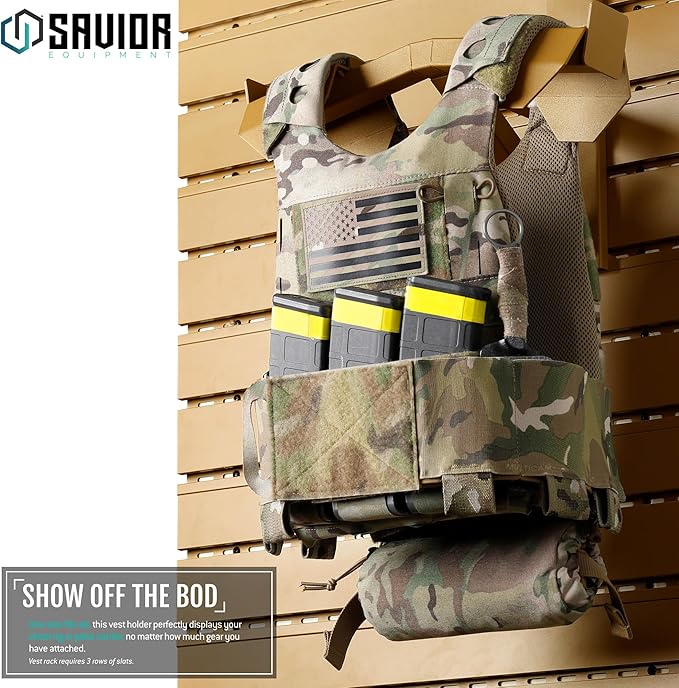 Savior Equipment Wall Rack System Tactical Vest Attachment Gear Wall Mount - Image 2