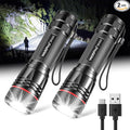 WdtPro Rechargeable Flashlights High Lumens, 2 Pack 10H Long Lasting Super by WdtPro