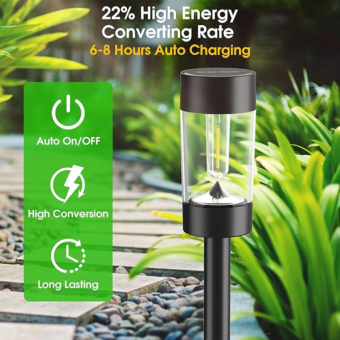 Eyrosa Solar Lights Outdoor, 12 Pack Waterproof Solar Landscape Lighting - Image 2