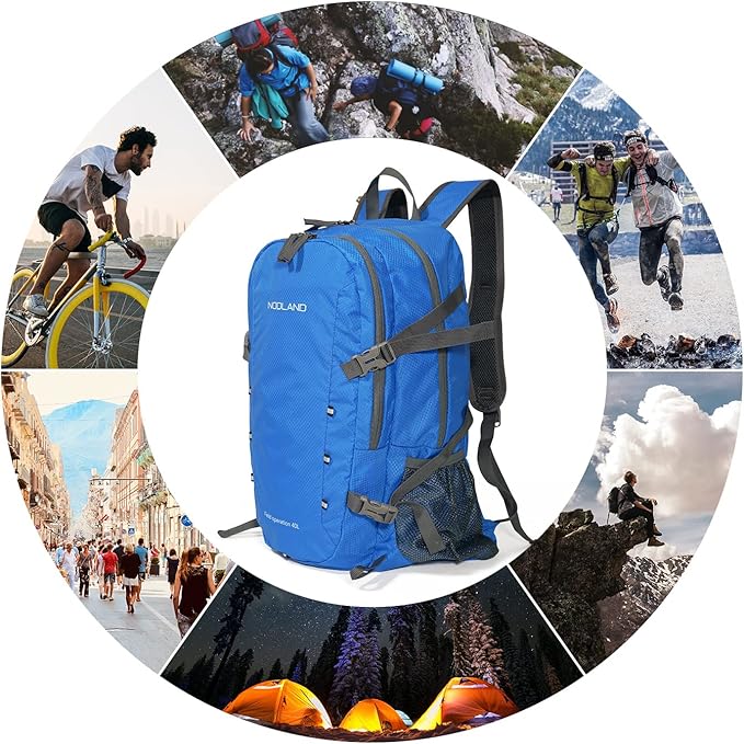 NODLAND Lightweight Backpack, Travel 40L Foldable Water-Resistant Daypack - Image 6