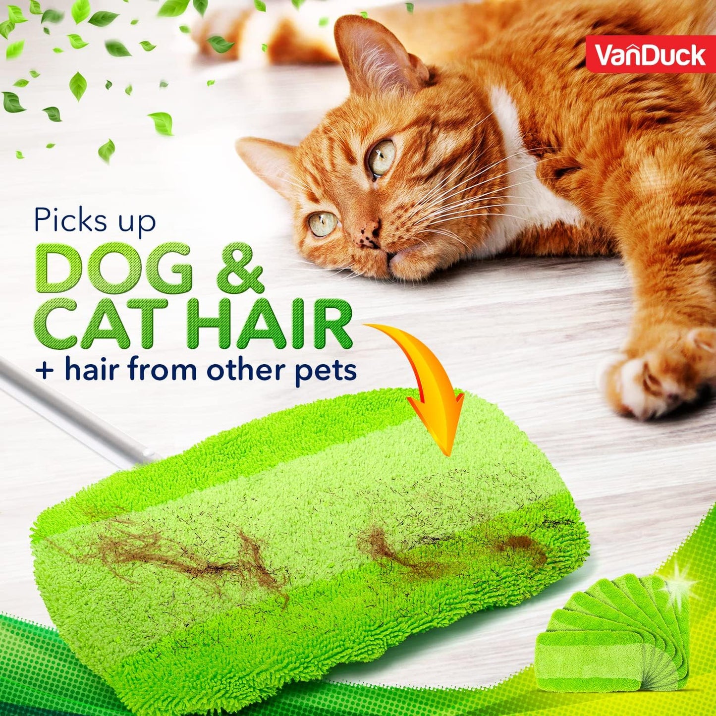 VanDuck Reusable Mop Pads Compatible with Swiffer Sweeper (4-Pack) - Washable Microfiber Mop Pads for Wet & Dry Use - All Purpose Floor Mopping and Cleaning Product