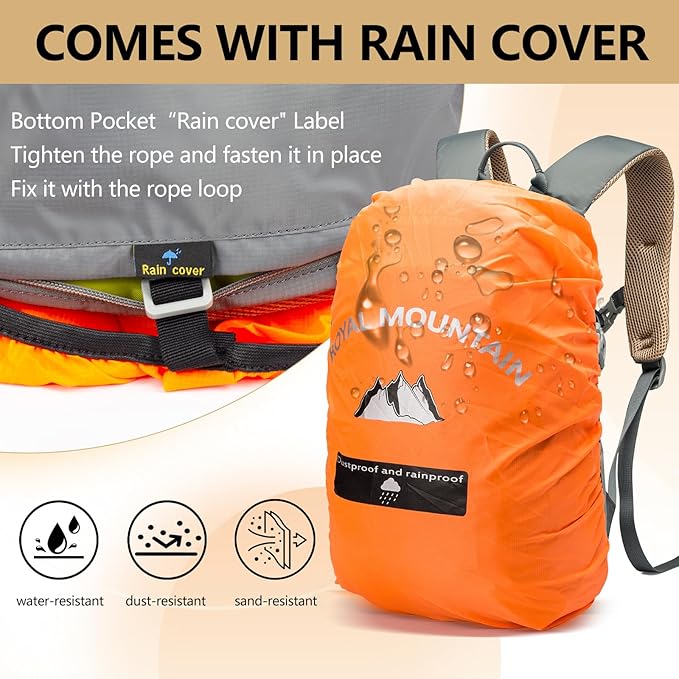 Hiking Backpack With Rain-cover, 30L Travel Backpacks - Image 3