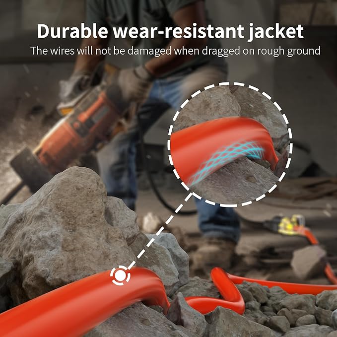HUANCHAIN 150 ft Outdoor Extension Cord Waterproof 12/3 Gauge Heavy Duty - Image 6