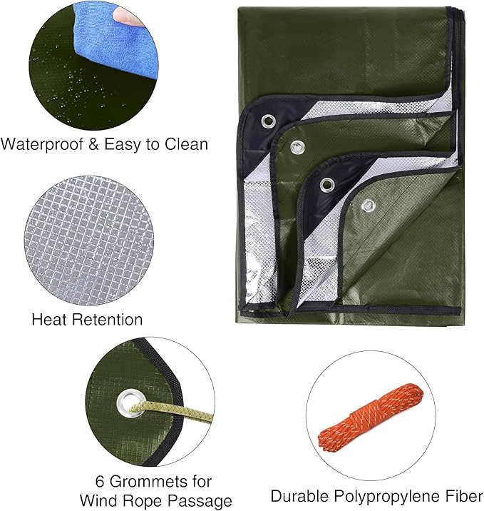 RedSwing 4 Pack Heavy Duty Waterproof Emergency Thermal Tarp, Insulated - Image 4