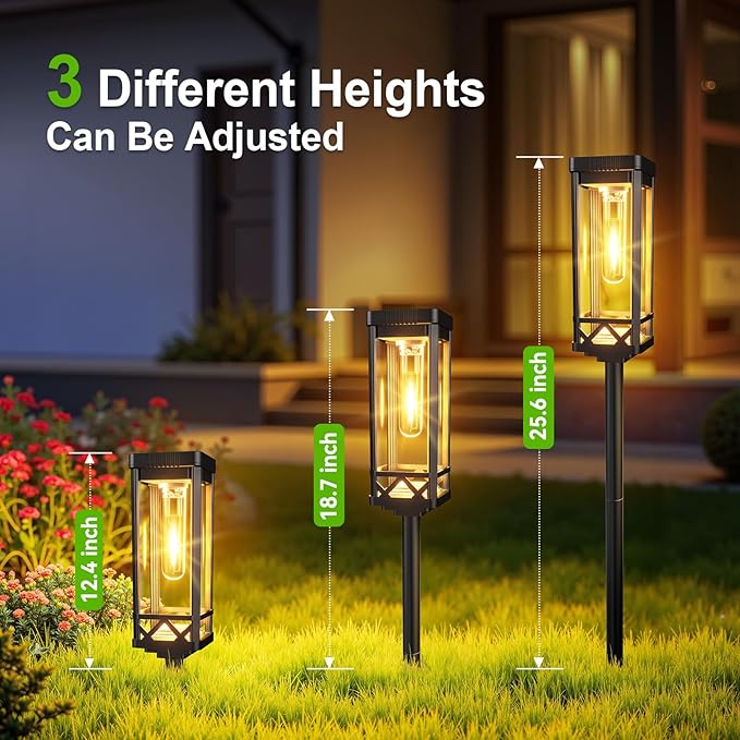KOOPER Taller Solar Pathway Lights Outdoor, 8 Pack Upgraded Brighter Solar - Image 5