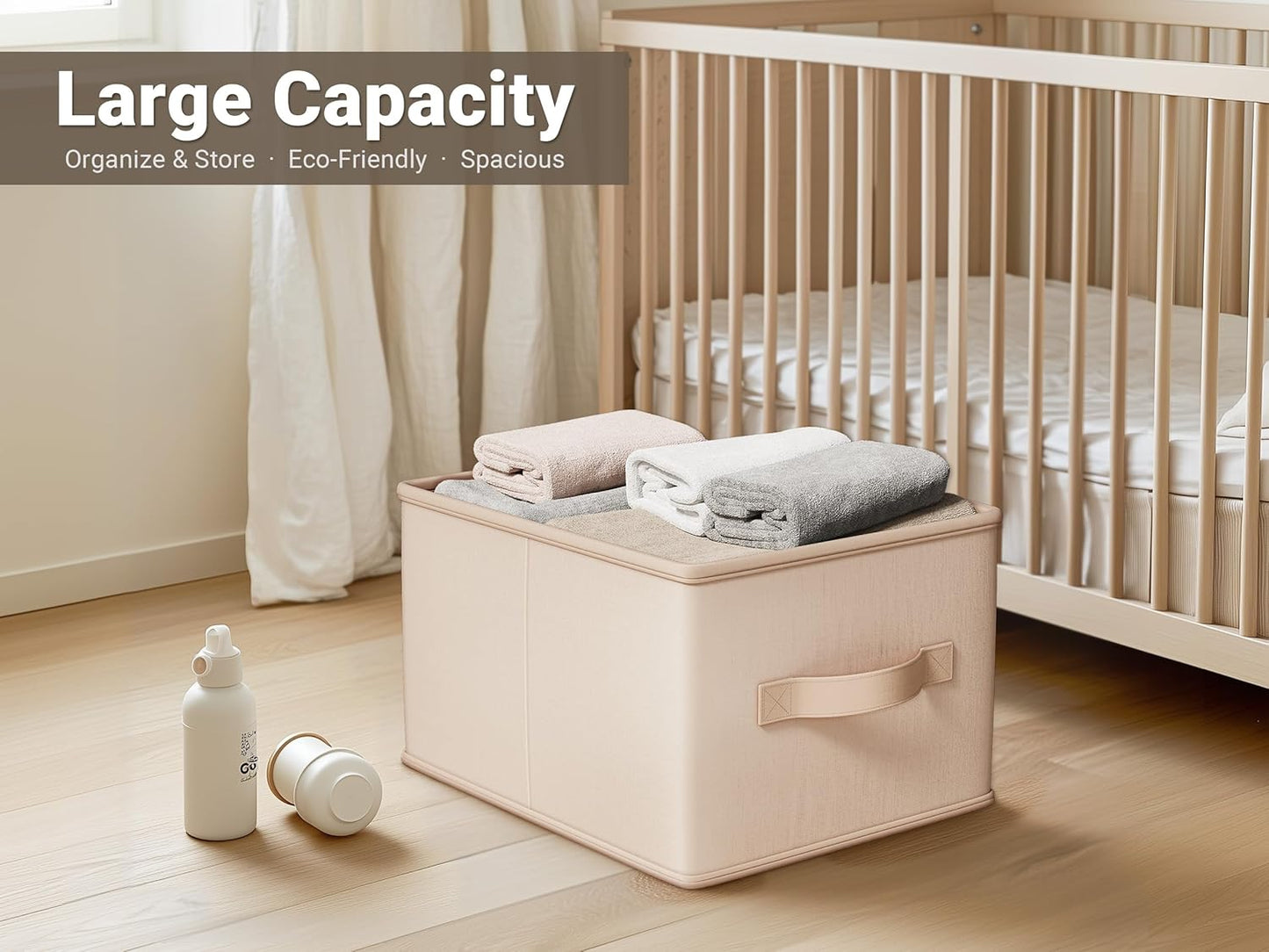 Storage Bins, Fabric Satin Storage Baskets for Shelves, 16.25" L*12" W*10" H Collapsible Storage Bins with Handles for clothes, Closet Baskets and Bins with Handles, Blush Pink, 3-Pack