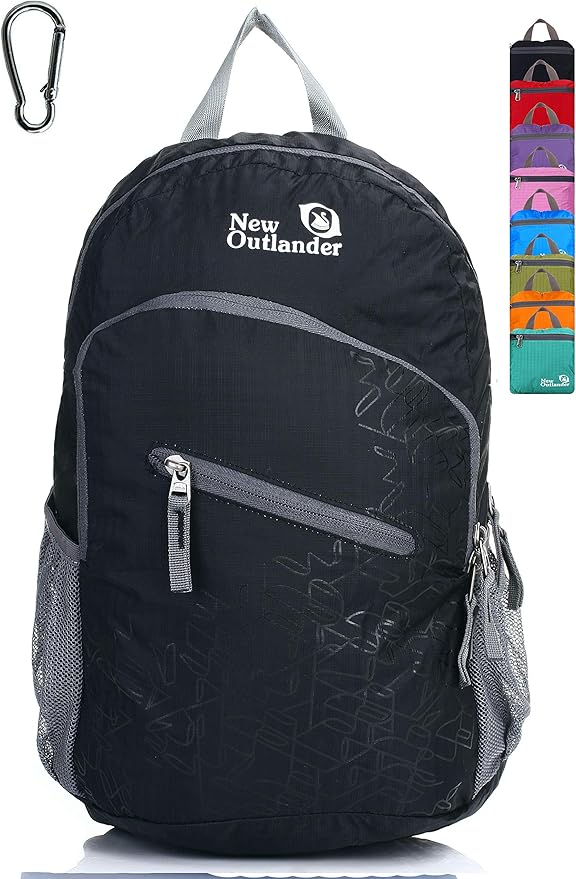 Outlander Packable Handy Lightweight Travel Hiking Backpack Daypack-Black-L by Outlander