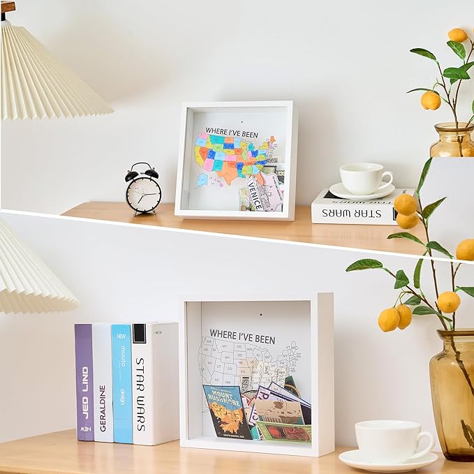 Where I've Been US Map Wooden Shadow Box Frame Wall Decoration, Travel - Image 7