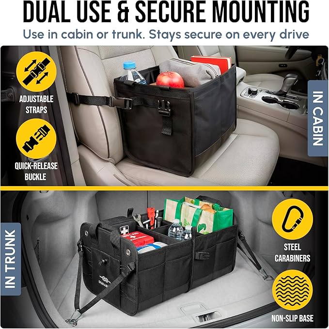 XL Modular Trunk Organizer System – 4 Section Extra Large Car Cargo Organizer - Image 4