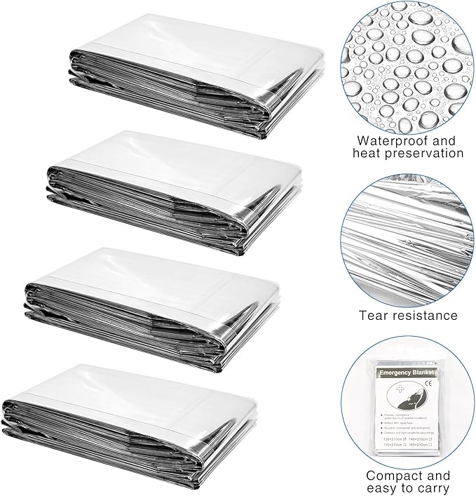 8 Pcs Emergency Mylar Thermal Blanket, High Reflectivity Survival Blanket - Image 4