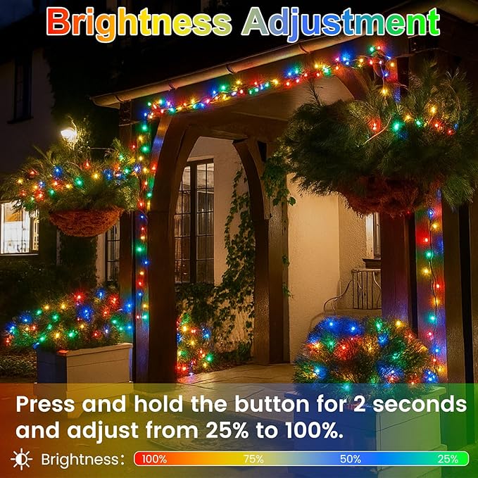 Cool White to Multicolor Color Changing 200 LED 66FT Connectable Christmas - Image 3