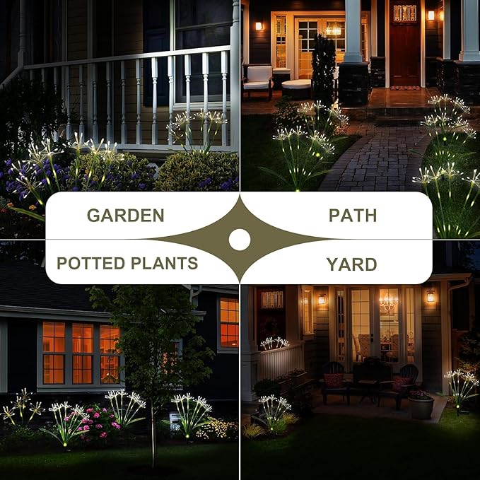 Solar Garden Lights Outdoor: Waterproof 6-Pack DIY Decorative Firework Lights - Image 5