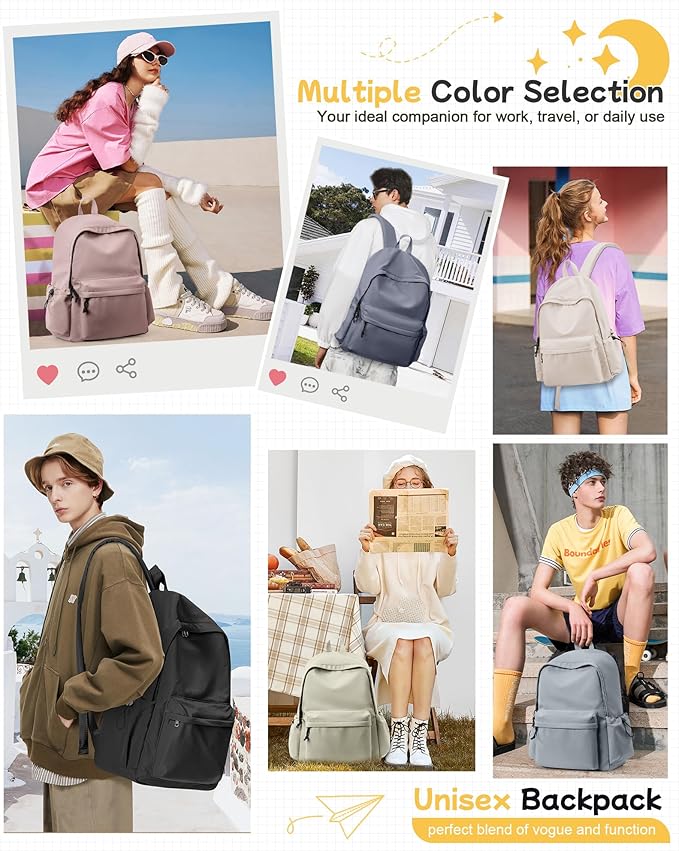 BJLFS Blue Simple School Backpack - Image 8