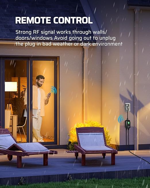 DEWENWILS Outdoor Wireless Remote Control Outlet Power Strip Weatherproof - Image 6