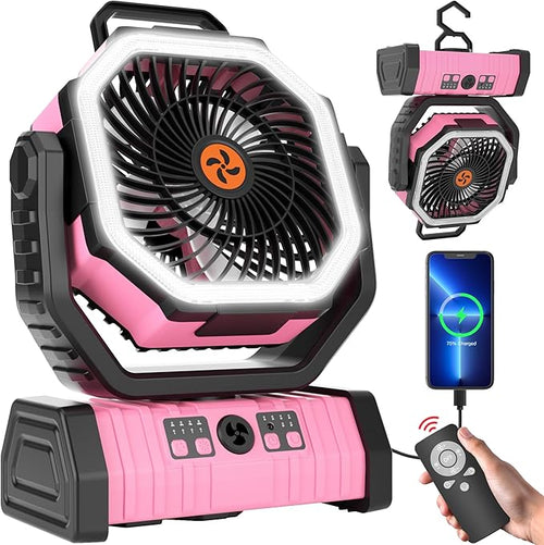 20000mAh Camping Fan Battery Operated Fans Portable, Portable Rechargeable by TDLOL
