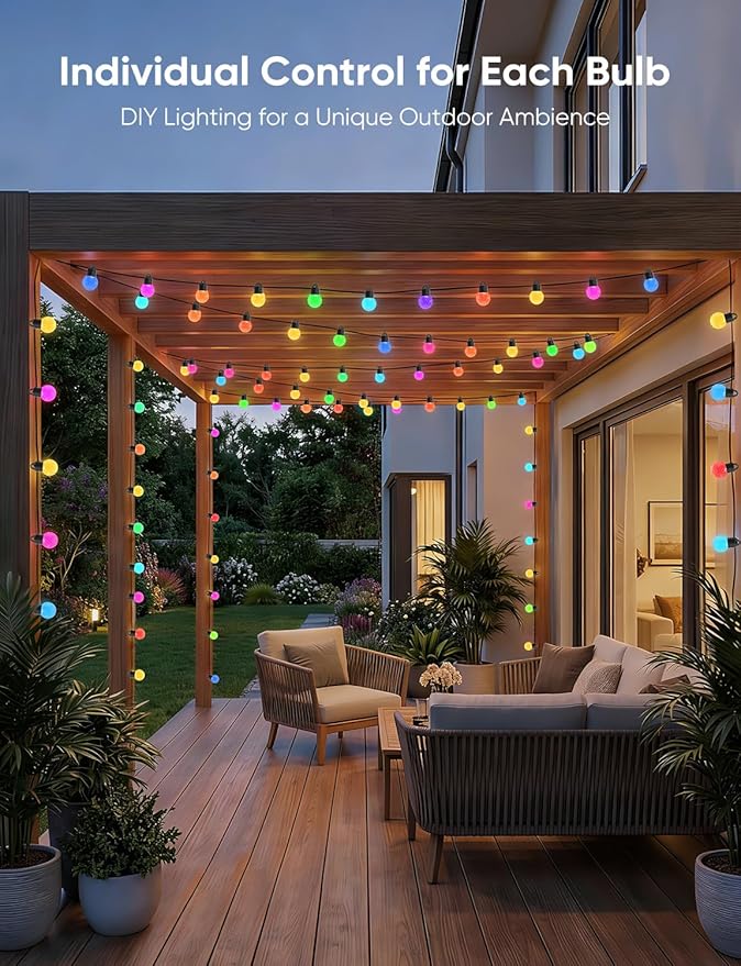APPECK Outdoor String Lights 50ft, RGBW Color Changing Patio Lights - Image 7