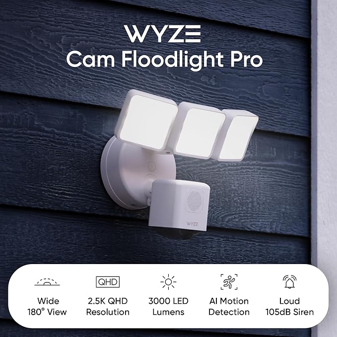 WYZE Floodlight Camera Pro, PCMag Editors' Choice 3000-Lumen LEDs, 2.5K HD - Image 3