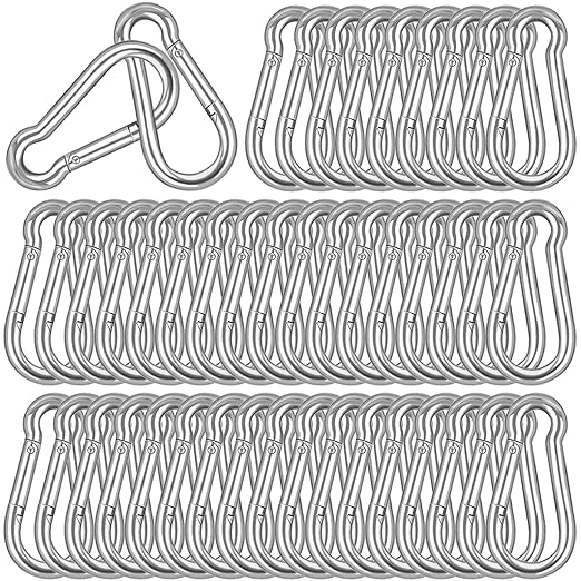60PCS M8 Heavy Duty Carabiner Clip, 3Inch Snap Hook Quick Link Small Carabiner by XHAMXE