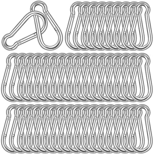 60PCS M8 Heavy Duty Carabiner Clip, 3Inch Snap Hook Quick Link Small Carabiner by XHAMXE