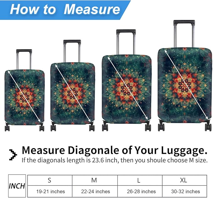 Luggage Cover Protector for 19-20 Inch Suitcases, TSA Approved Elastic Travel - Image 2