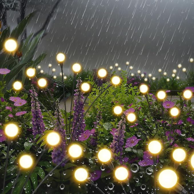 Solar Lights Outdoor-2Pack 16LEDs Solar Garden Firefly Lights Outside, Solar - Image 3