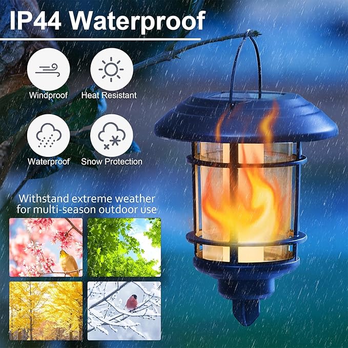 Dynaming 6 Pack Solar Flame Torch Lights Outdoor, Halloween Dual Use Flickering - Image 8