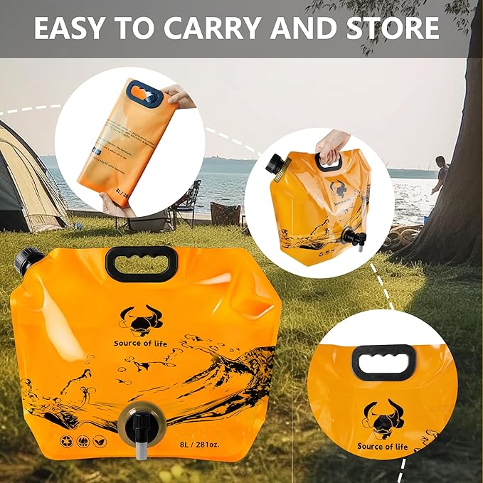 Collapsible 8L Water Storage Bag, BPA-Free Portable Folding Water Jug - Image 5