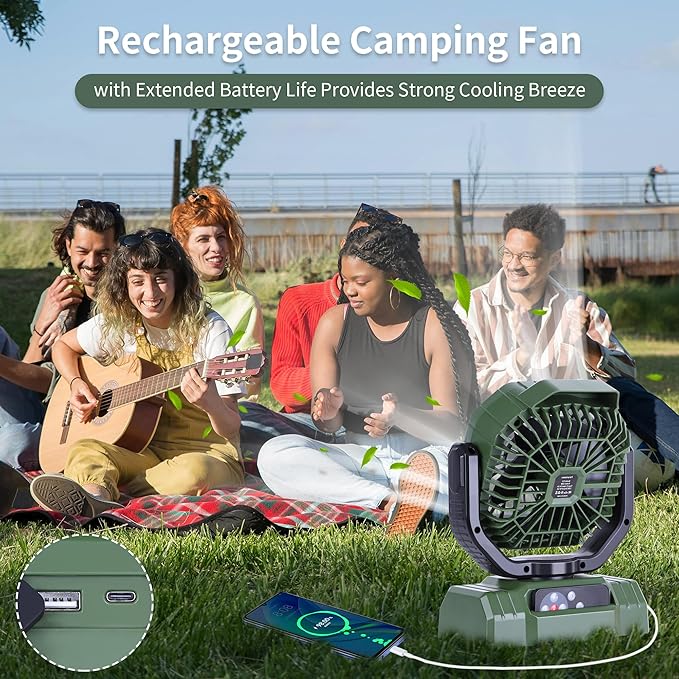 AVV 20000mAh High Speed Portable Camping Rechargeable Fan - Image 4