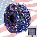 JMEXSUSS 600 LED 4th of July Decorations Solar Lights, 206.7ft Red White and by JMEXSUSS