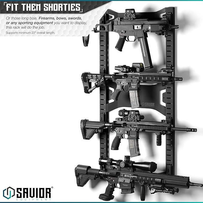 Savior Equipment Horizontal Steel Wall Mount Firearm Rifle Display Rack - Image 2