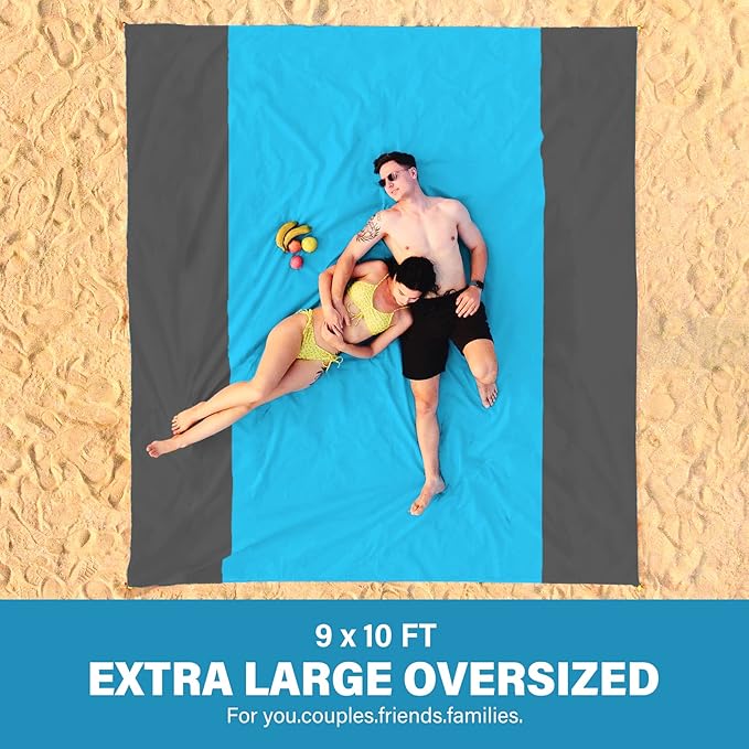 Famstar Beach Blanket Oversized Extra Large 10'X 9', Waterproof Sandproof Beach - Image 2