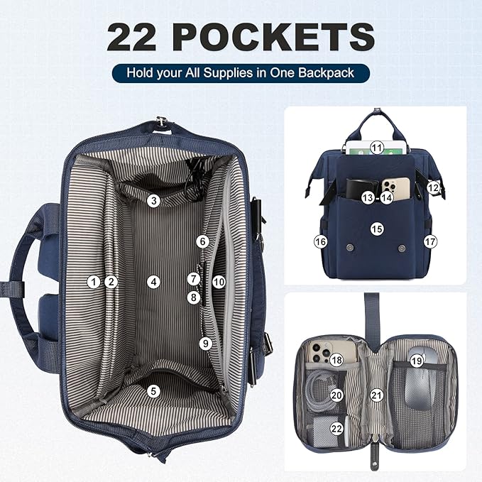 LOVEVOOK Laptop Backpack for Women Work Travel Backpack College Backpack Purse - Image 2