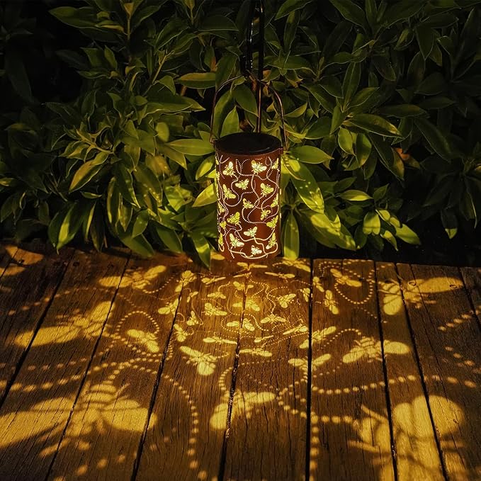Solar Honeybee Lanterns Outdoor Hanging Decor Lantern, Waterproof Hollow Out - Image 2