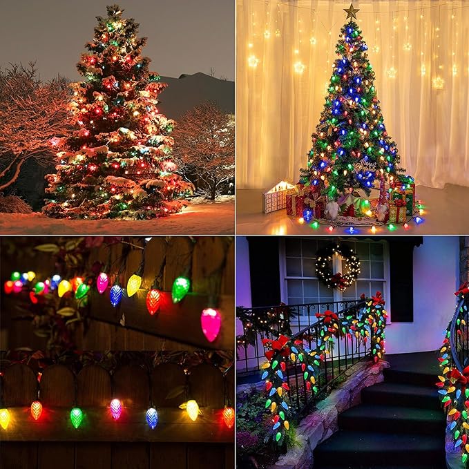 Solar String Strawberry Lights Outdoor 100 LED 40Ft Multi-Color Christmas Fairy - Image 6