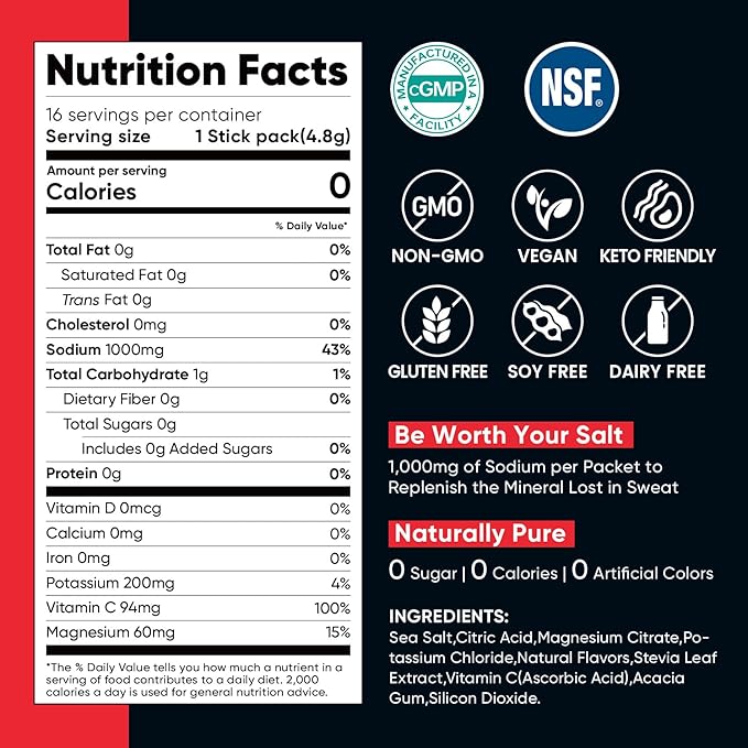 Venture Pal High Sodium Sugar Free Electrolytes Powder Packet, Zero Calories - Image 8