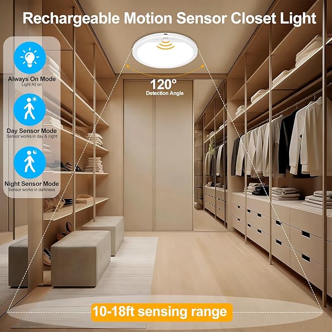 OSIDEN Rechargeable Motion Sensor Ceiling Light - Image 2