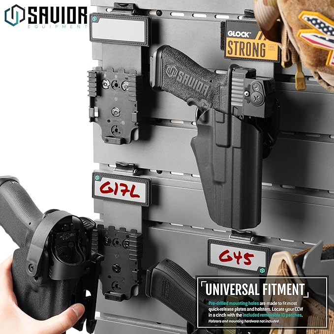 Savior Equipment Wall Rack System Tactical Universal Pistol Holster Holder - Image 3
