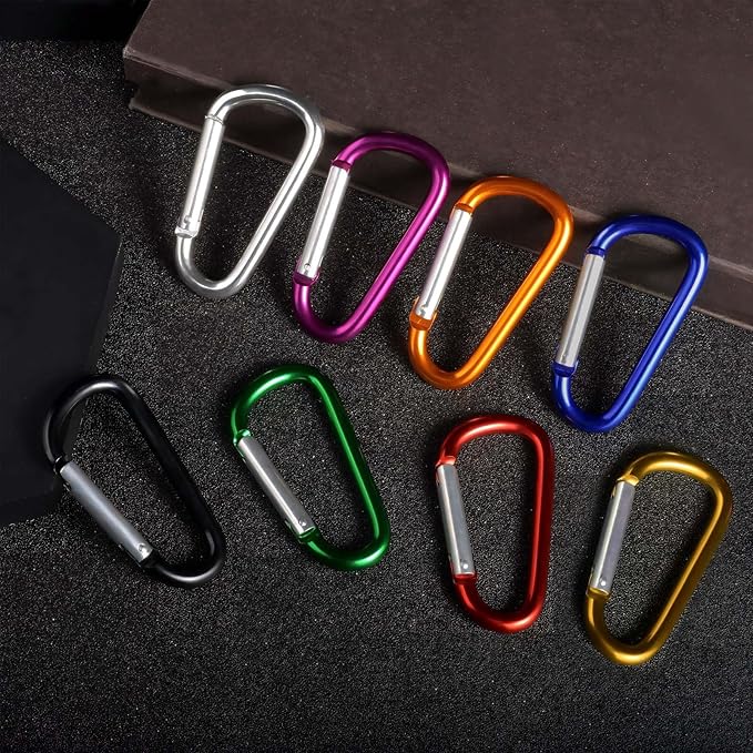 Outdoor Essentials 8PCS Aluminum Carabiner Clips, 3 Inch Large D Shape Spring - Image 3
