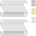 Evanda S Hooks for Hanging Pack of 30, Heavy Duty Stainless Steel Metal Mutil by Evanda