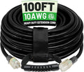 POWGRN 100 Ft 10AWG Black Outdoor Extension Cord Waterproof Heavy Duty 10 Gauge by POWGRN