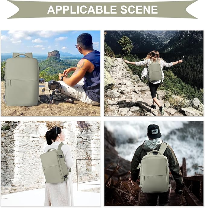 coowoz Black Travel Backpack For Women Men Airline Approved, Carry On Backpack - Image 8