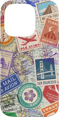 World Map Travel Passport Stamps Postage Stamp Case by Unknown