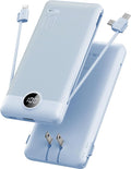 VRURC Portable Charger Built-in Cables and AC Wall Plug, USB C Power Bank by Home