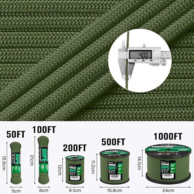 Paracord Rope 550 lb - 50ft 5/32" Parachute Cord 4MM 7-Strand para Cord - Heavy - Image 5