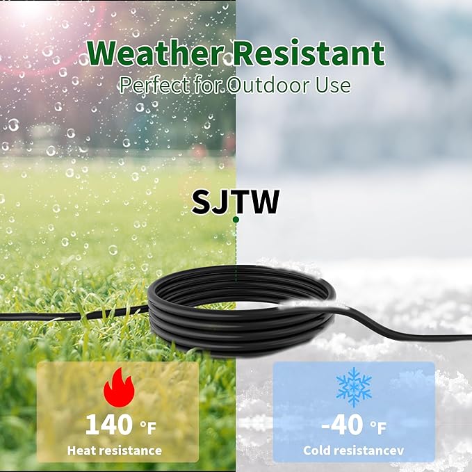 2 Way Power Cord Splitter Cable 10 Ft-3 Prong 1 to 2 Extension Cord-Outlet - Image 3