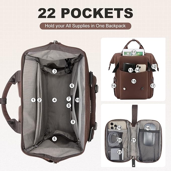 LOVEVOOK Laptop Backpack for Women Work Teacher Backpack, Business Computer Bag - Image 2