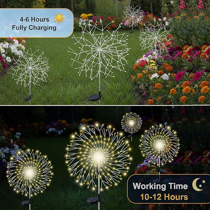 210LED Solar Firework Lights, Waterproof Fairy Starburst Light - Image 4