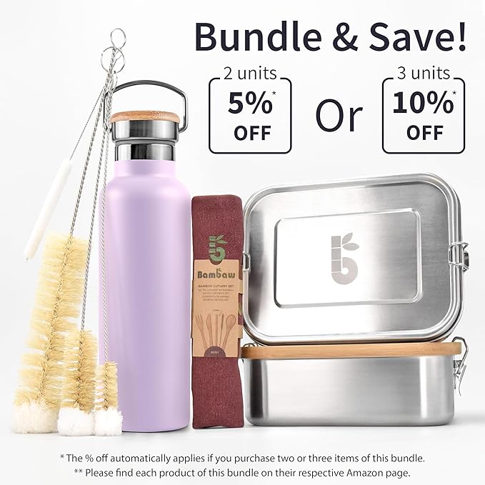 Bambaw Insulated Water Bottle 32 oz, Leak-Proof Water Bottle Stainless Steel - Image 8