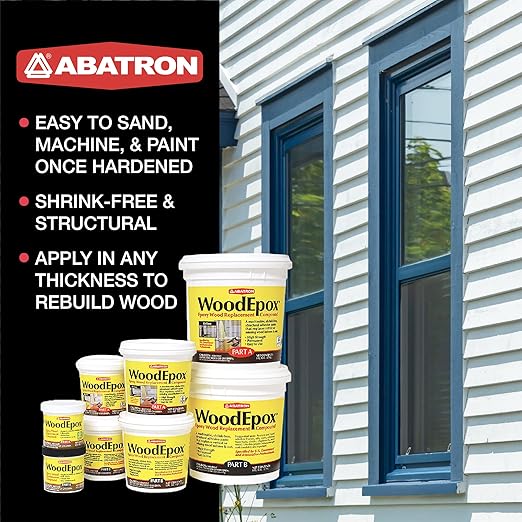 Abatron WoodEpox Kit - 12 oz - 2-Part Structural Epoxy Adhesive Filler - Wood - Image 3